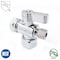 Thrifco Plumbing 1/2 Inch FIP x 1/2 Inch Slip Joint x 1/4 Inch Comp Quarter Turn Brass Angle Stop Valve 4406483 - alternate 4